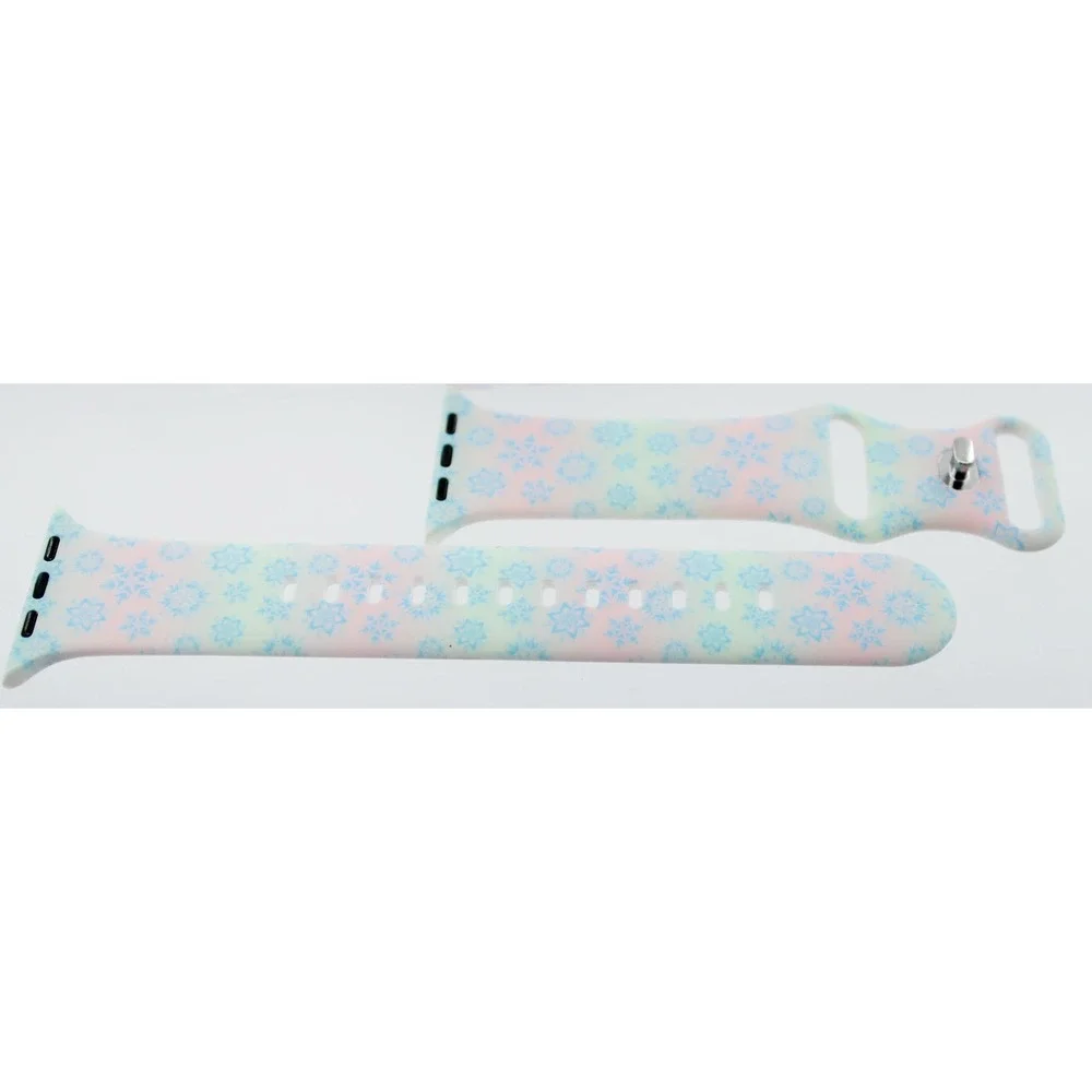 Pastel Snowflake Silicone Watch Band for Apple Watch 42/44/45/49mm Winter Sport